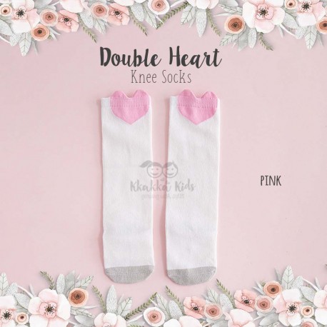 Double Heart Knee Socks