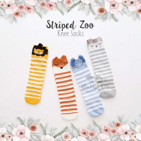 Striped Zoo Knee Socks