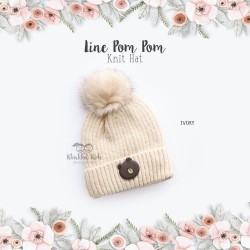 Line Pom Pom Knit Hat