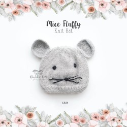 Mice Fluffy Knit Hat