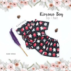 Kimono Boy Top + Pant - Black Ninja
