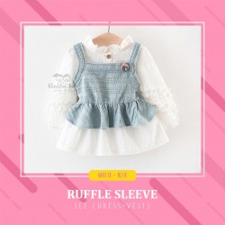 Ruffle Sleeve Set (Dress + Vest)
