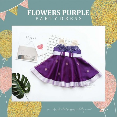 Flowers Purple Party Dress