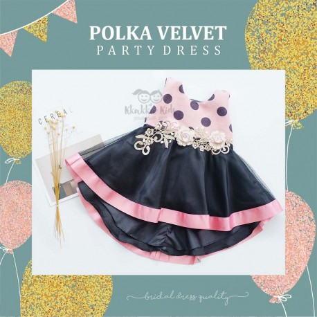 Polka Velvet Party Dress