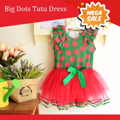 Orange Big Dots Tutu Dress