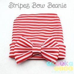 Stripes Bow Beanie