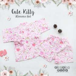Cute Kitty Kimono Set